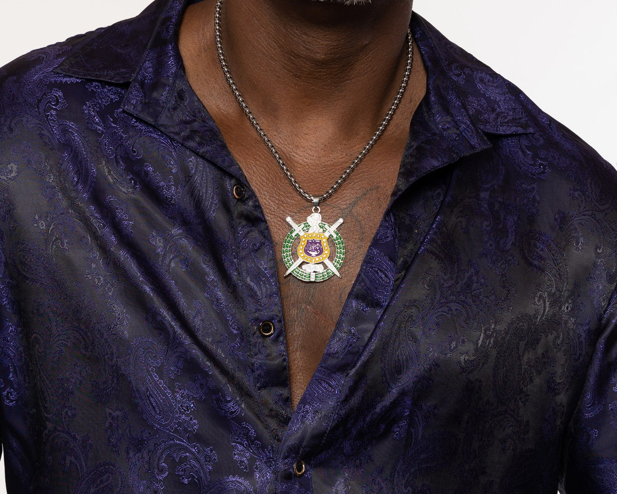 Omega Psi Phi Shield Necklace Team 8791