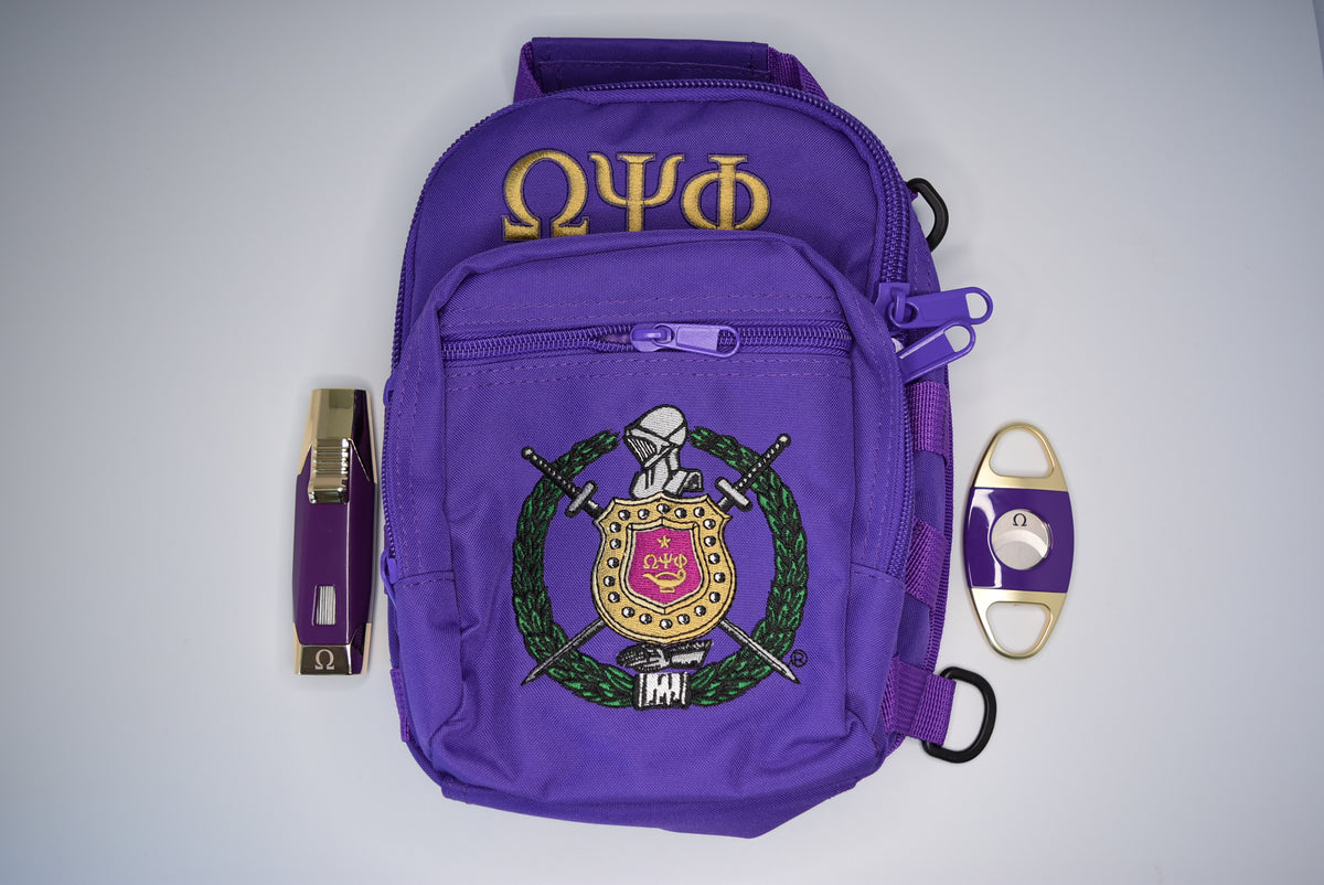 omega psi phi gear The Better Bag Combo (Omega Psi Phi Crossbody/Jet Lighter/Q-Cutter) – Team  8791