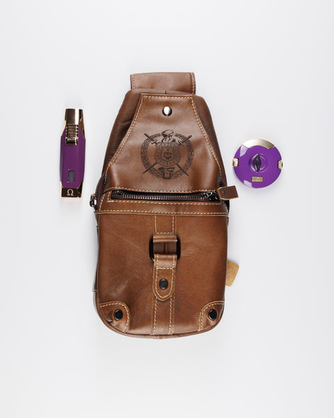 Omega Psi Phi Leather Sling Bag