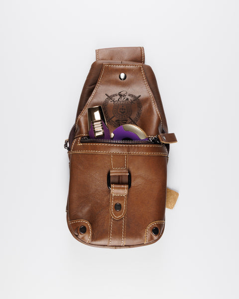Omega Psi Phi Leather Sling Bag