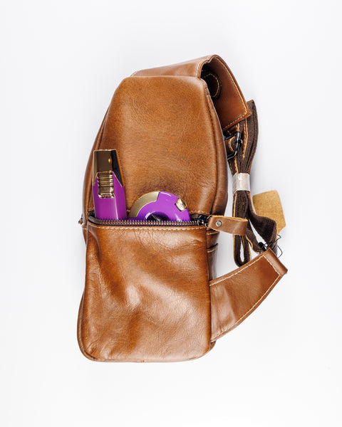 Omega Psi Phi Leather Sling Bag