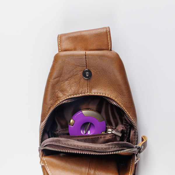 Omega Psi Phi Leather Sling Bag